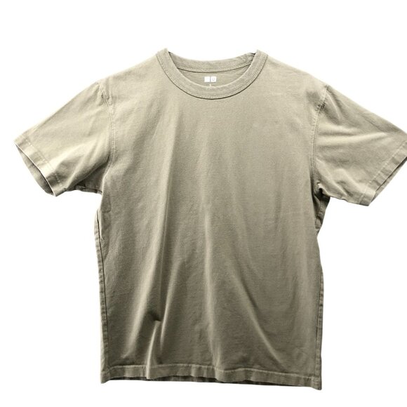 Uniqlo U Cotton Crewneck T Shirt Mens S Olive Green Short Sleeve Solid Plain - Picture 1 of 8